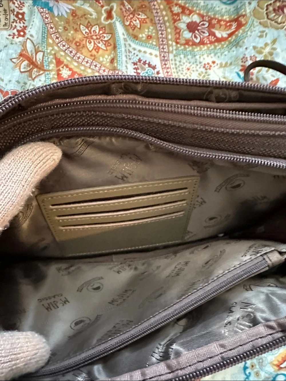 Men's Dark Brown Messenger Pouch with Tan Accent